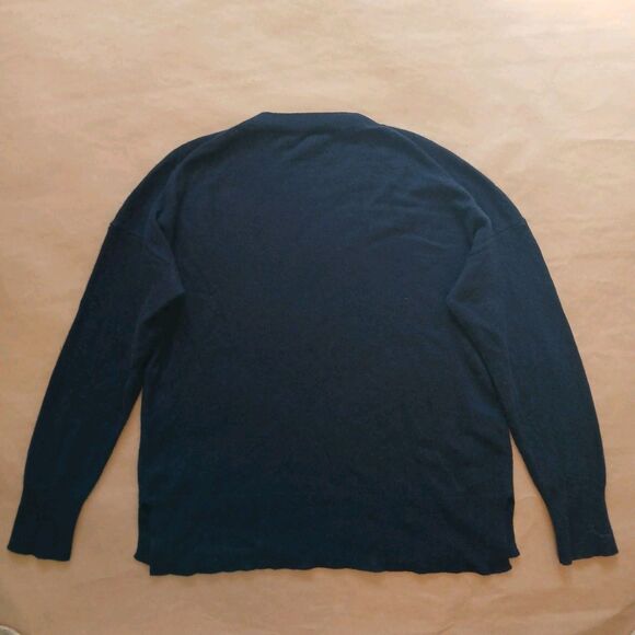 Theory Womens Large Cashmere Sweater  Navy Blue Luxury Basic Capsule Wardrobe - Picture 2 of 7